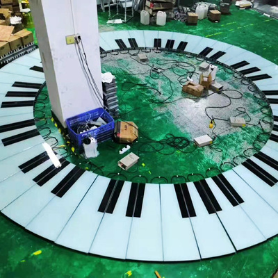 LED Piano Floor Tile Light Step on Gravity Sensing Outdoor Park Square Colorful RGB Induction Brick Stage Light Floor Lamp