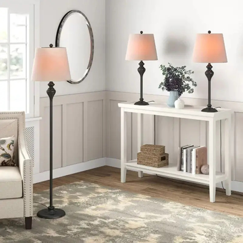 Design Antique Metal Iron Banker Floor Light Standing Lamp for Living Room Floor Lamp