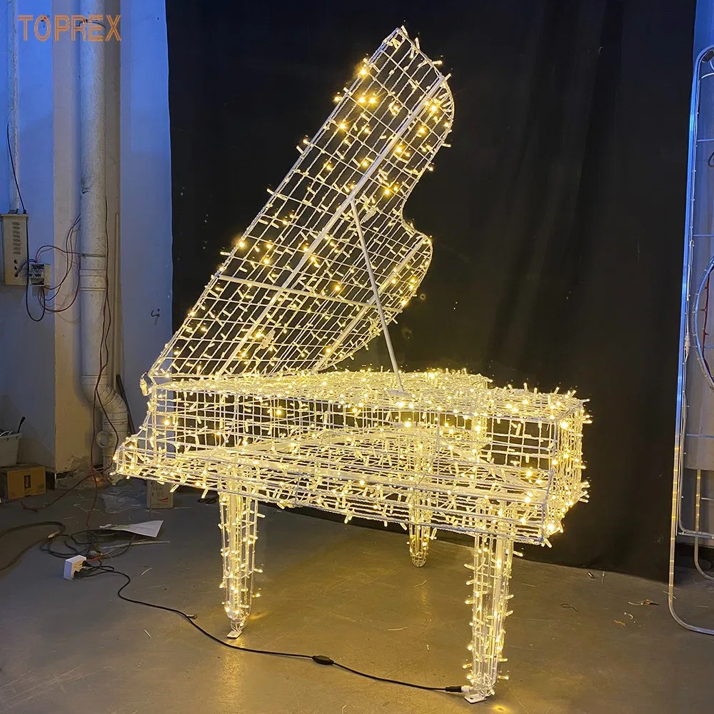 Toprex LED Outdoor Waterproof Decorative Music Garden Project Festive Piano Motif Light