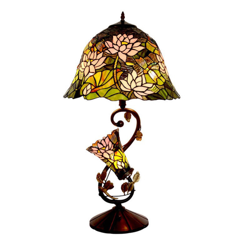Art Decor Office Desk Stained Glass Large Vintage Tiffany Table Lamp (WH-TTB-01)