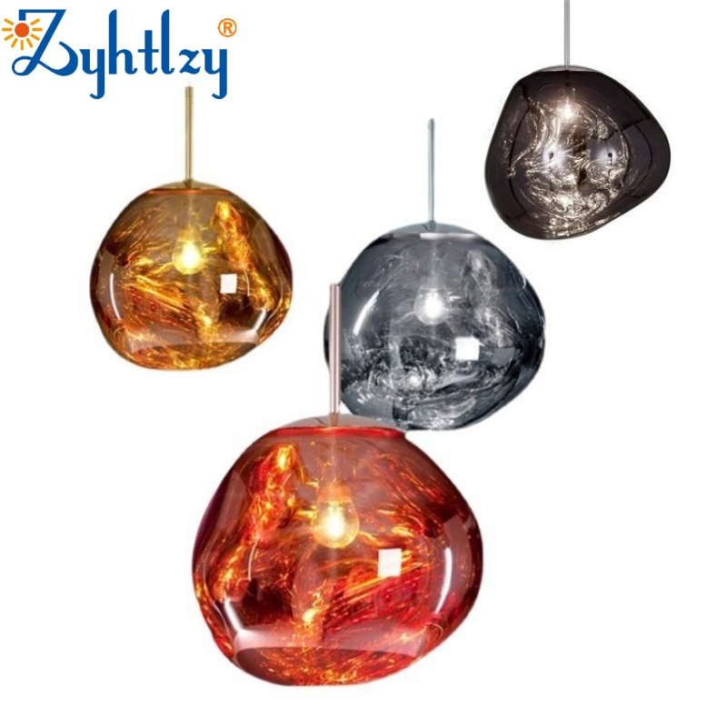 Lava Ball Drop Pendant Light Art Decor Nordic Modern Creative Golden Acrylic Hanging Lamp for Home Villa Hotel Gallery (ZY-RD8029)