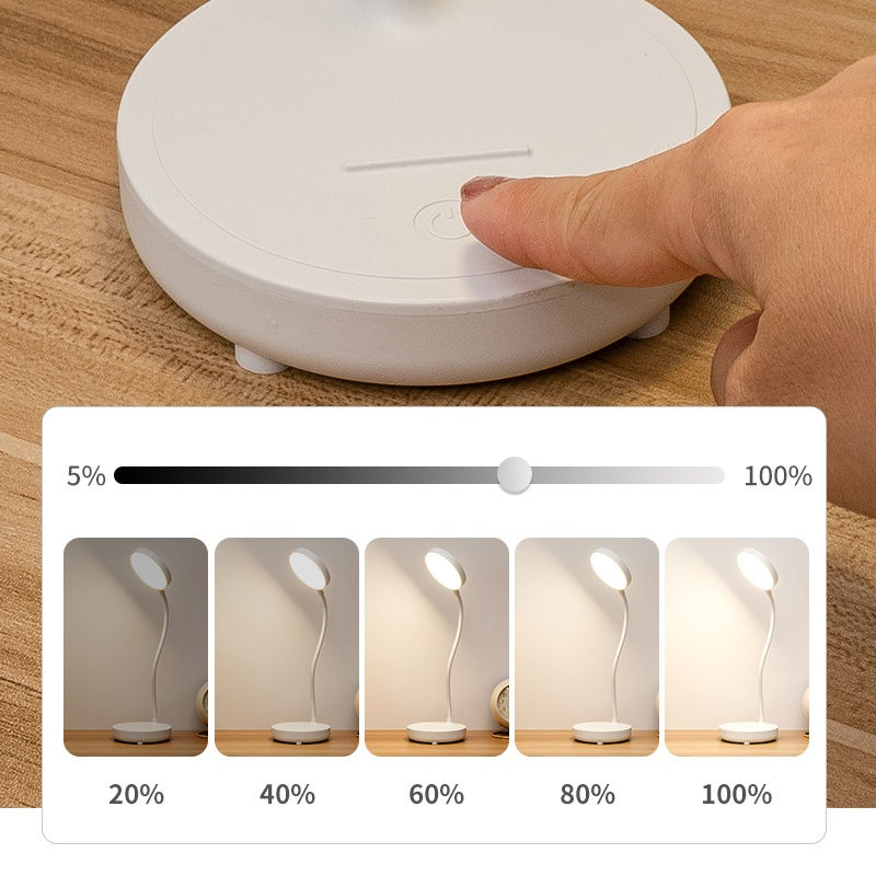 LED Desk Lamp Eye Protection One Color Reading Light USB Plug-in Flexible Hose Table Lamp for Student Study
