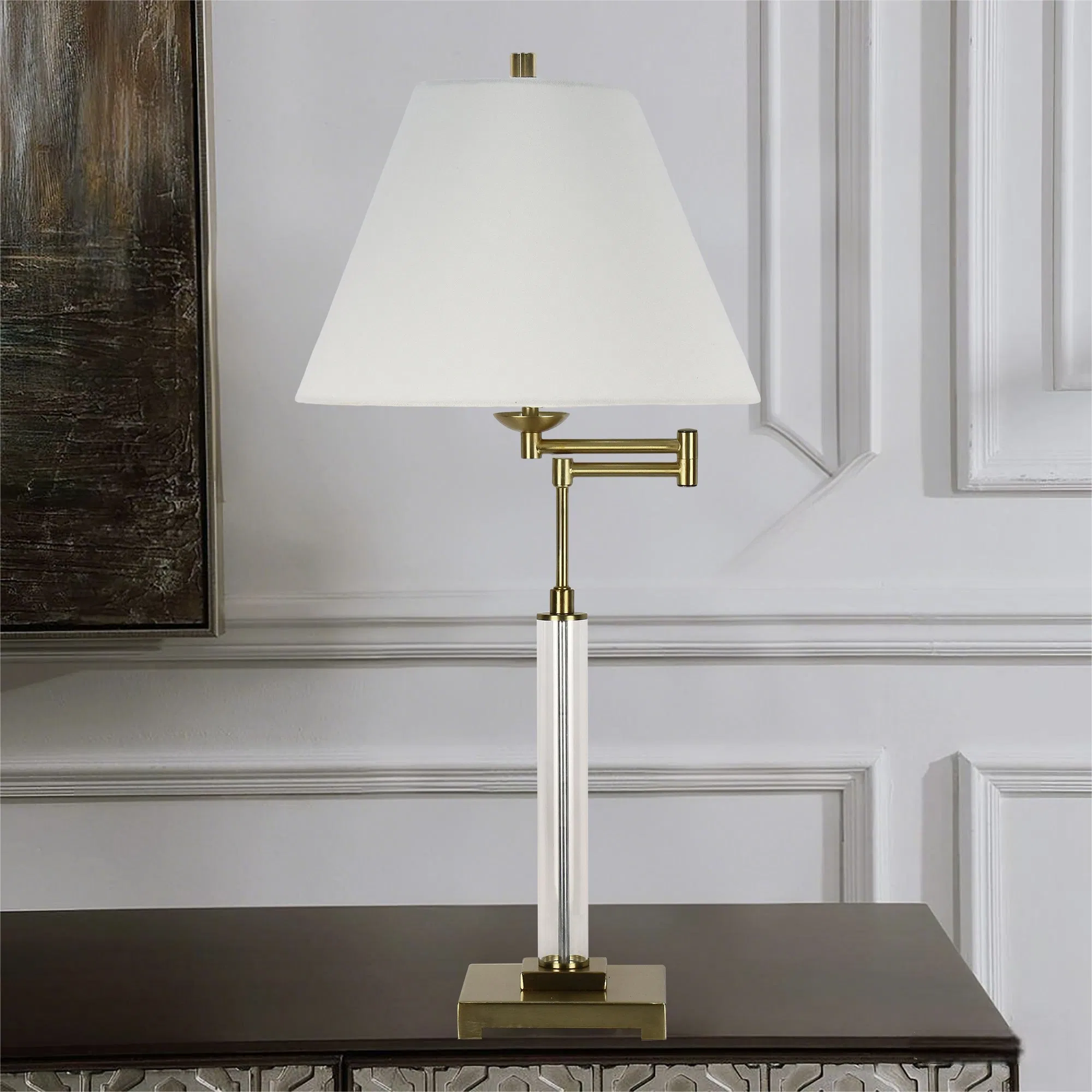 Adjustable Classical Glass Vintage Metal Architect Table Lamp Flexible Reading Swing Arm Lamp