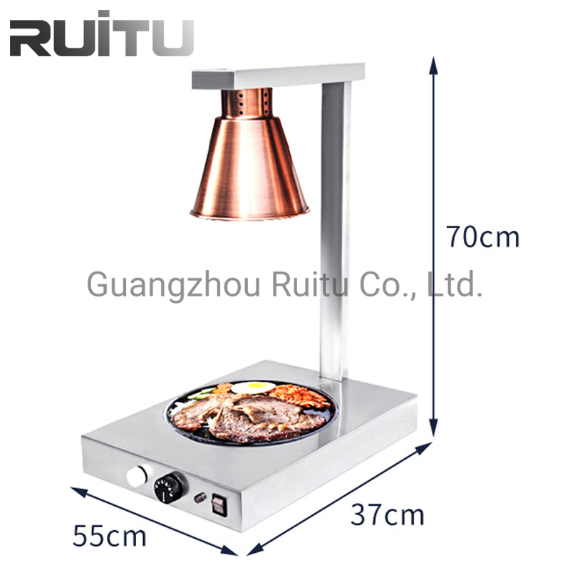 2 Tank Copper Stainless Steel Buffet Station Insulation Equipment Carving Light Food Barbecue Steak Pizza Warmer Heat Lamps Insulated Catering Buffet Table Lamp