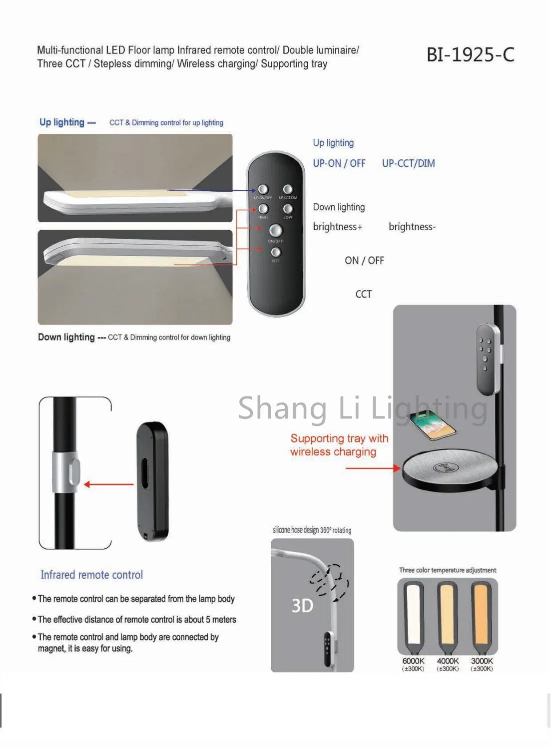 LED Eye Protection Floor Lamp Living Room Bedroom Study Reading Nordic Remote Control Piano Lamp Vertical Table Lamp Simple and Modern