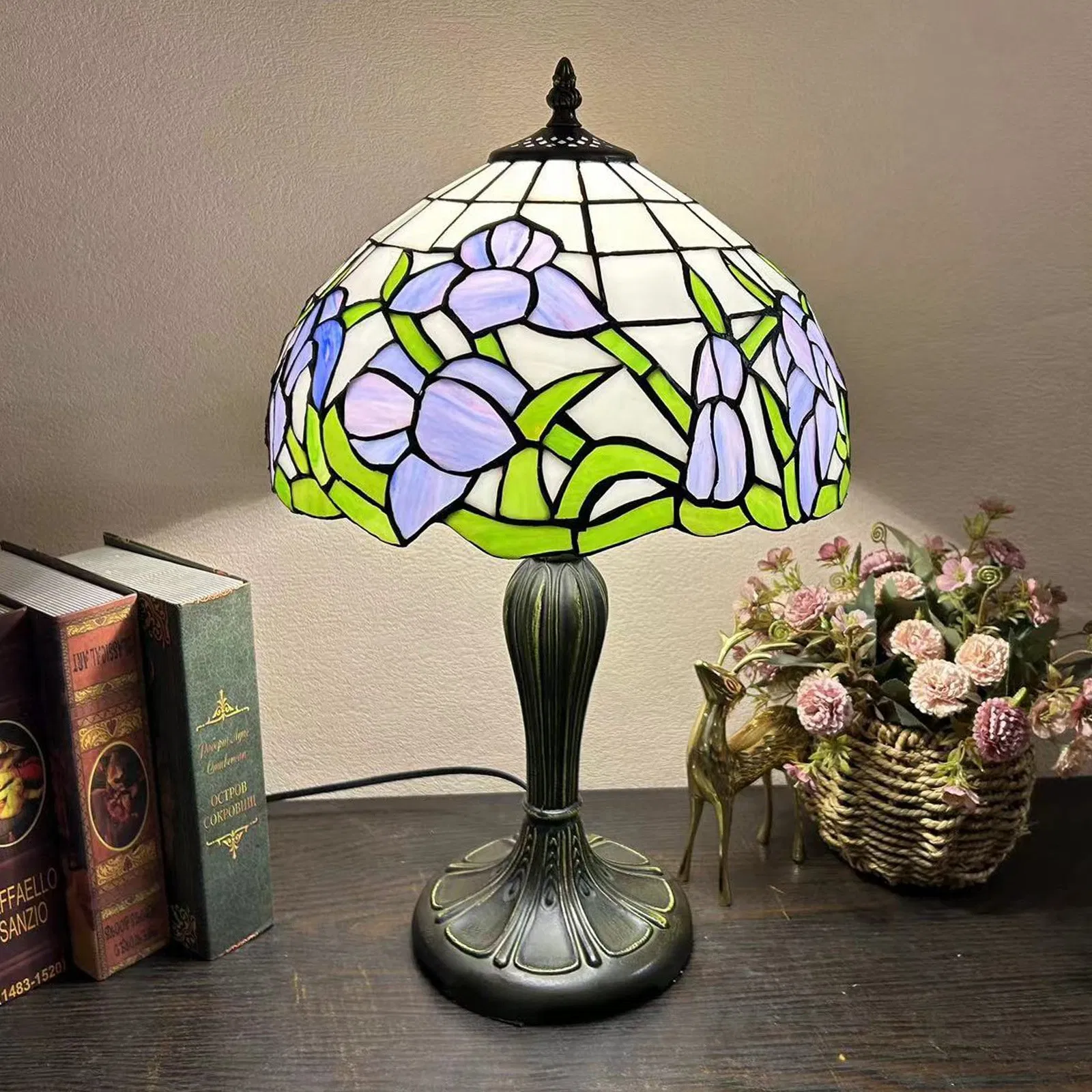 12 Inch Antique Stained Glass Tiffany Style Lamp Collection