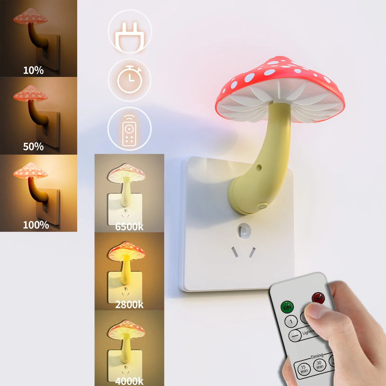 146b Red Mushroom Night Light Soft Light Eye-Caring Bedside Lamp
