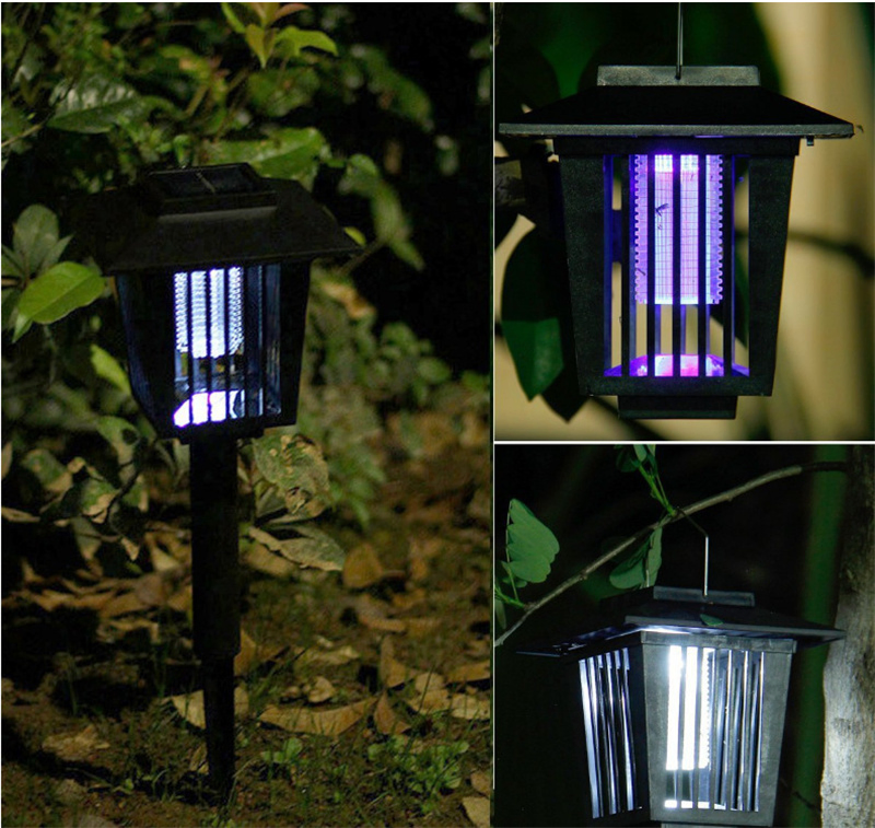 Lâmpada de Armadilha Solar com LED para Mosquitos, Moscas, Insetos e Zumbis Externa