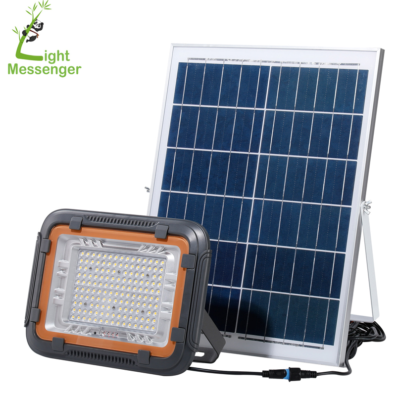 Lâmpadas LED de Inundação Profissional com Energia Solar Light Messenger ABS 100W 200W Iluminação Externa Estádio Estacionamento Jardim LED 300W Luz de Inundação Solar com Painel