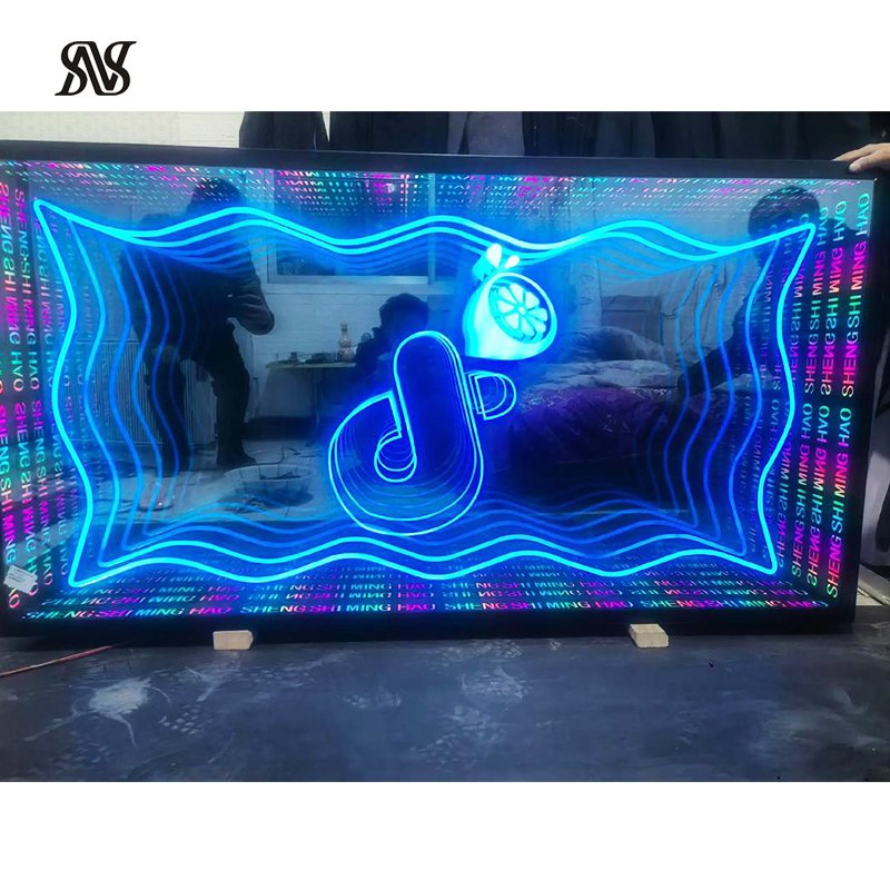 Deslumbrante 3D Espelho de Neon LED Acrílico para Uso Externo