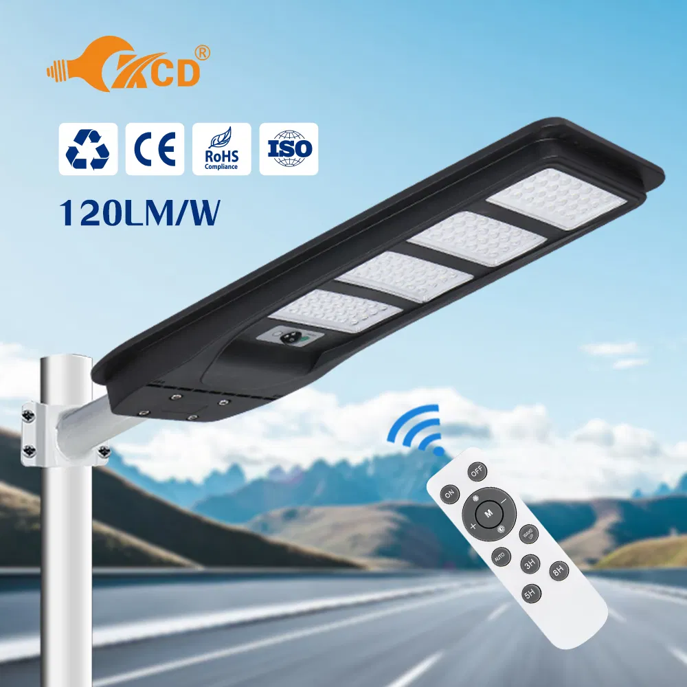 Lâmpada LED Solar Semi Integrada para Iluminação de Rua ao Ar Livre com Bateria 120W