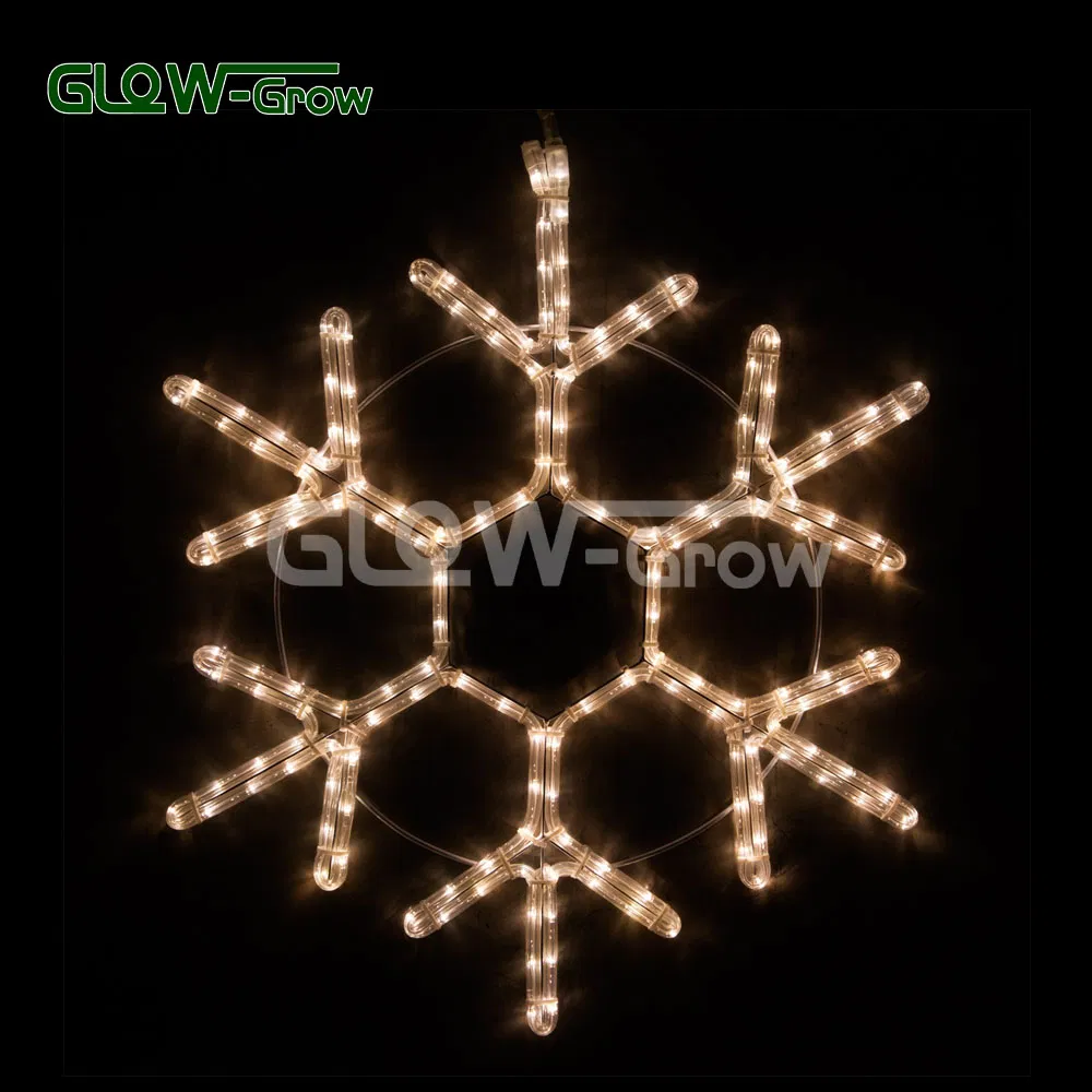 Decoração de Natal Use Luz de Cordão LED Branca em Forma de Floco de Neve para Parede, Casa, Rua, Loja, Decoração de Casa