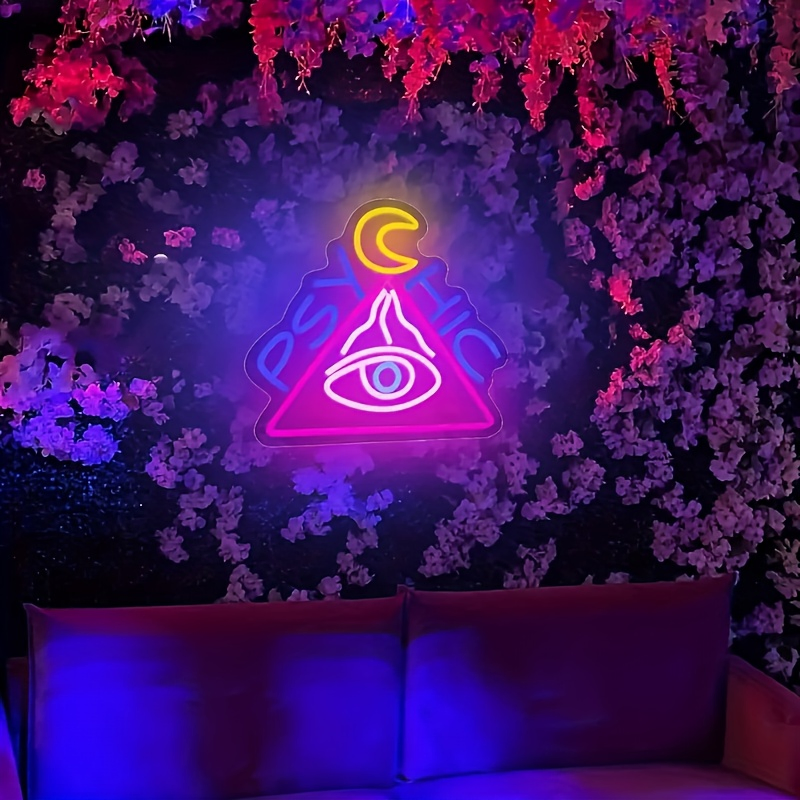 Neonawall Factory Direct "Psychic" All-Seeing Eye Neon Light, LED Wall Lamp for Mystic Decor, Bar, Cafe &amp; Commercial Use