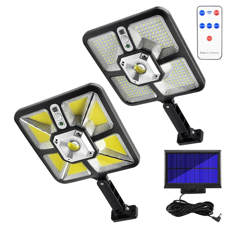 Luzes de Estrada Solar LED Quadradas Sem Fio à Prova d'Água com Sensor de Movimento Luzes de Inundação LED Solar para Segurança ao Ar Livre