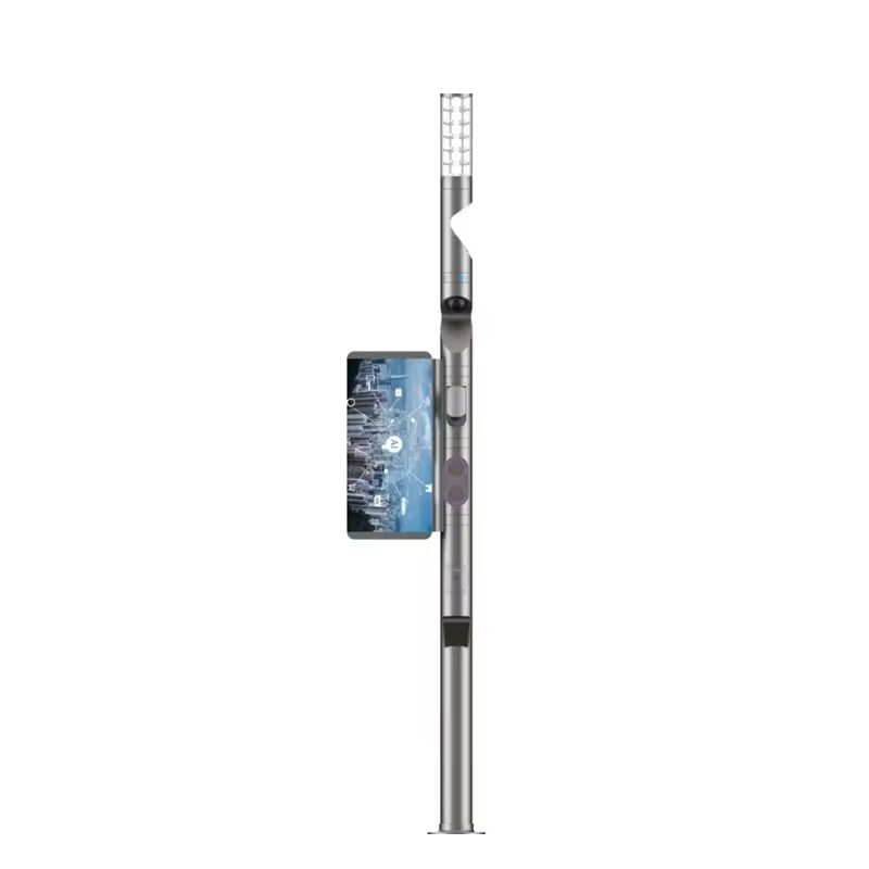 Pólo de Luz de Rua Solar IoT Inteligente Nei – 6m a 12m com Câmera e Sensor