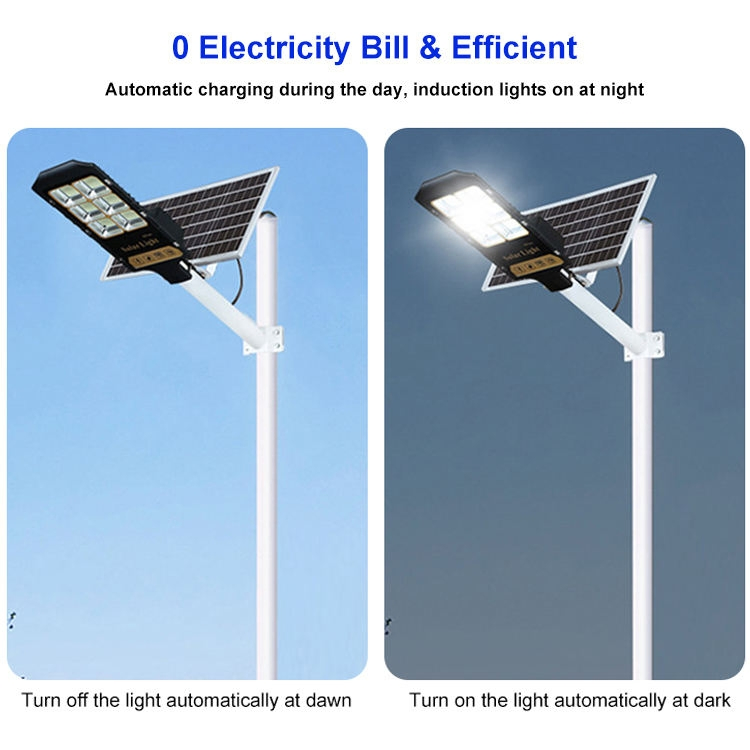 Koveda Novo Tipo de Luz Solar de Rua LED Dividida 100W 200W 300W Luz ABS com Controle Remoto