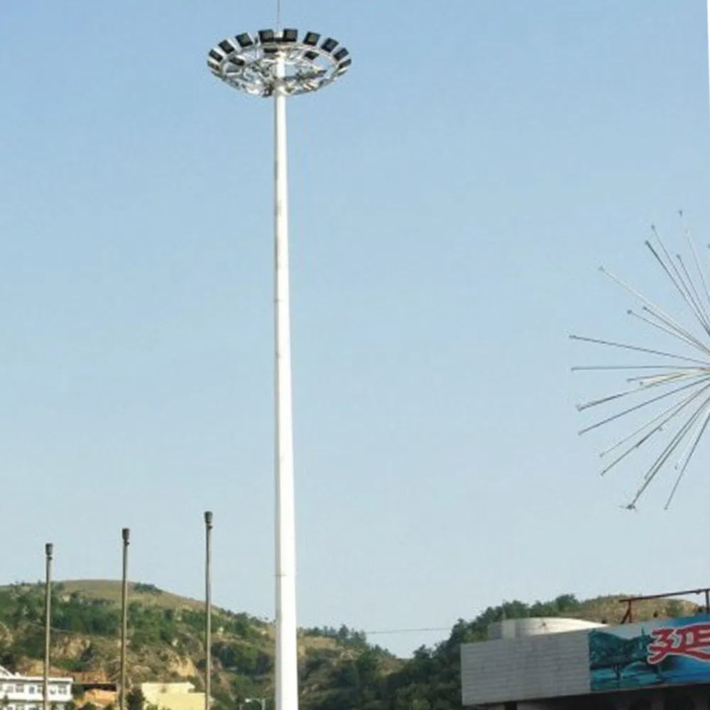 Iluminação Pública LED Hepu para Exterior, Altura Personalizada, Poste de Alta Mast Galvanizado