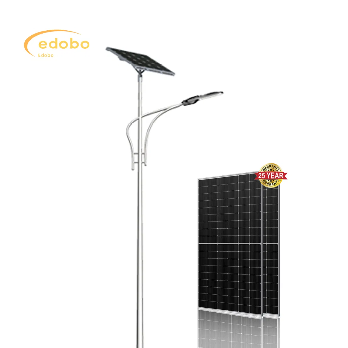 IP66 Lâmpada de Rua Solar à Prova d'Água Poste de Aço Galvanizado a Quente Luminária LED de Alumínio Integrada Lâmpada de Rua Tipo Separado