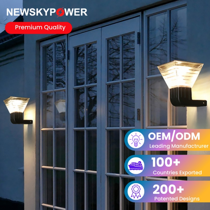 Melhor Vendedor Luz de Parede Solar 3000K 6000K IP65 Classificação de Impermeabilidade Adequada para Uso Externo em Todos os Climas em Pátios Caminhos