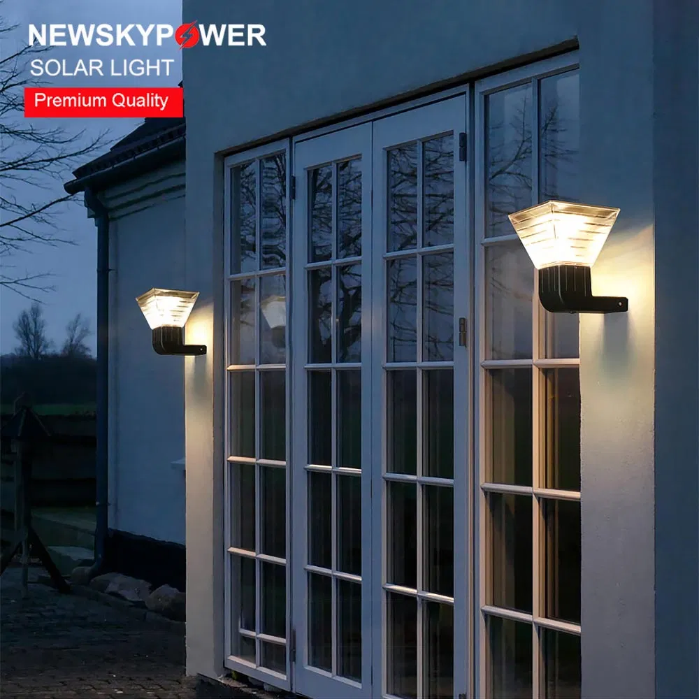 Melhor Vendedor Luz de Parede Solar 3000K 6000K IP65 Classificação de Impermeabilidade Adequada para Uso Externo em Todos os Climas em Pátios Caminhos