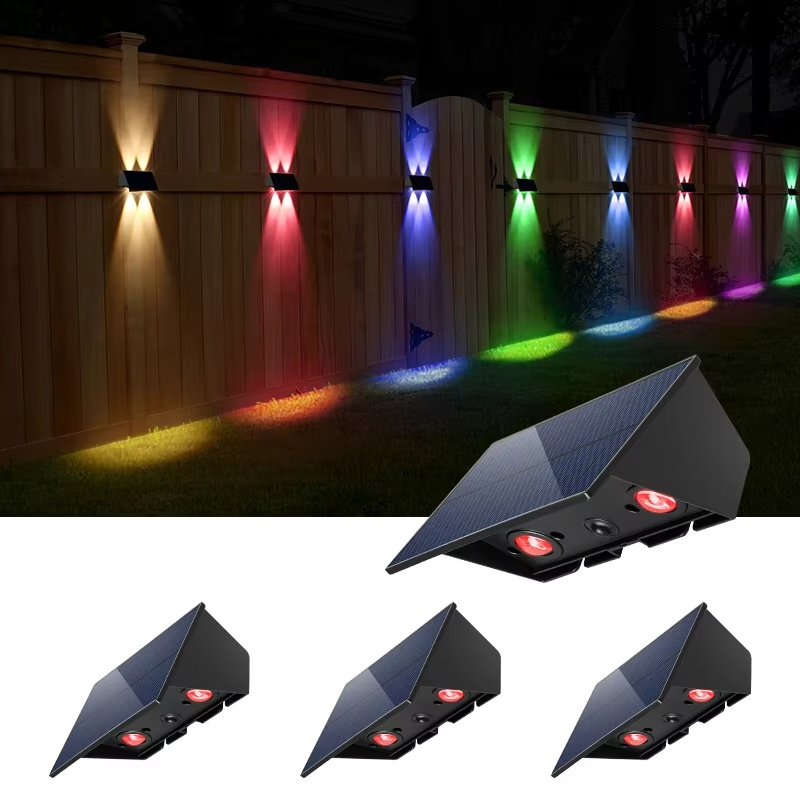 IP65 Luz Solar de Jardim à Prova d'Água para Montagem na Parede, Acento Exterior para Cerca e Pátio, Luz LED Solar Quente Branca para Exteriores