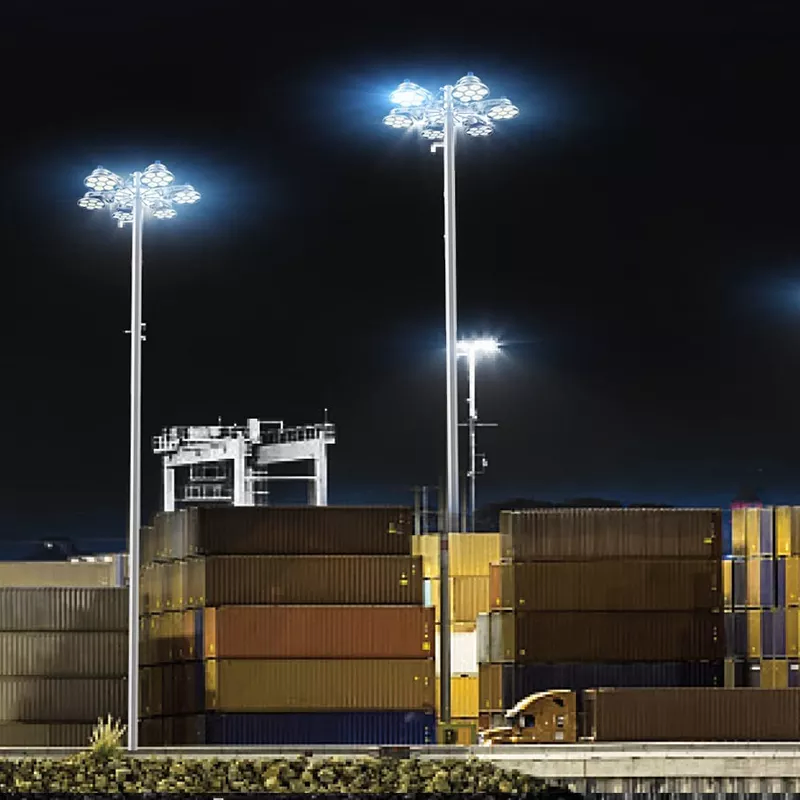 Iluminação de Estádio Personalizada de Altura Diferente Aço LED IP65 Poste de Iluminação de Alta Mastigação