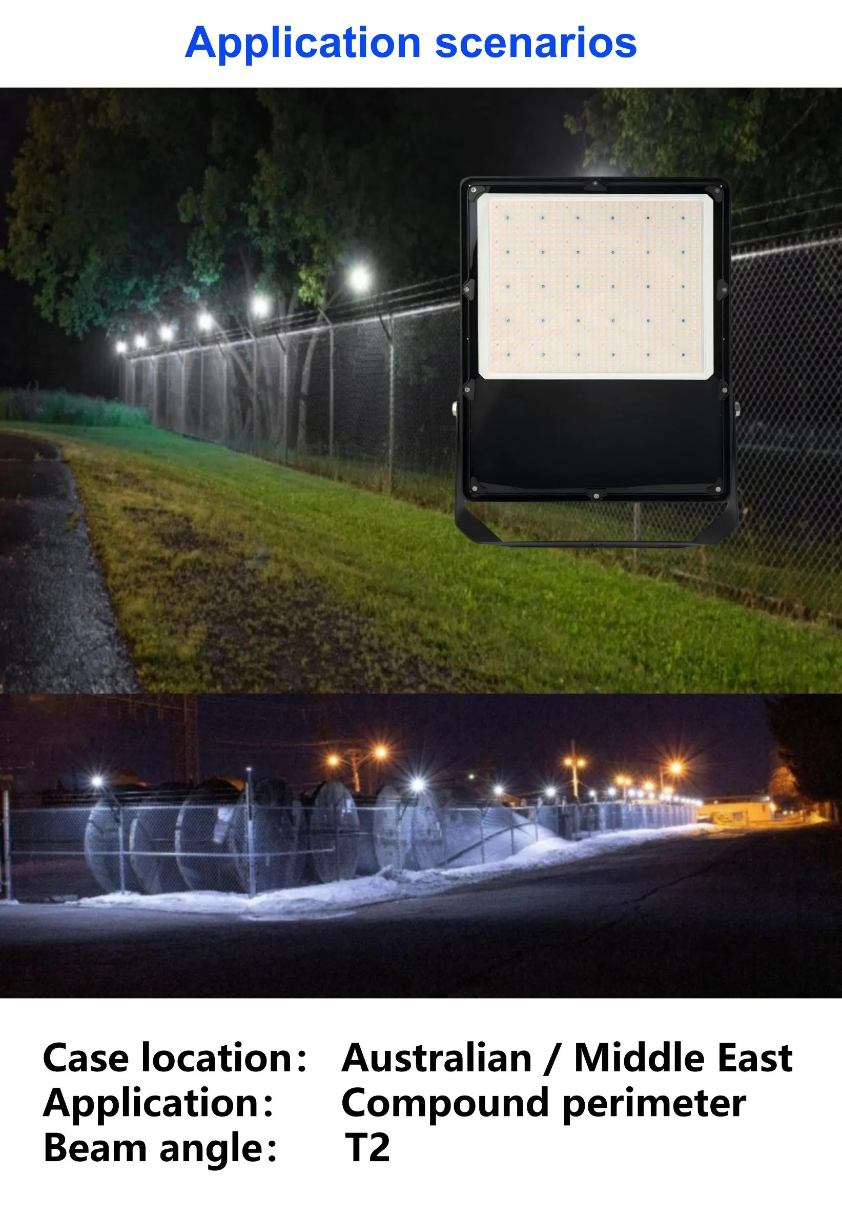 Luz de Inundação LED IP66 Ik08 Luz LED Anti Ofuscamento com Sensor 50W 100W 150W 200W 300W 400W Luz de Estádio LED para Jardim Paisagístico Quadra de Tênis Quintal