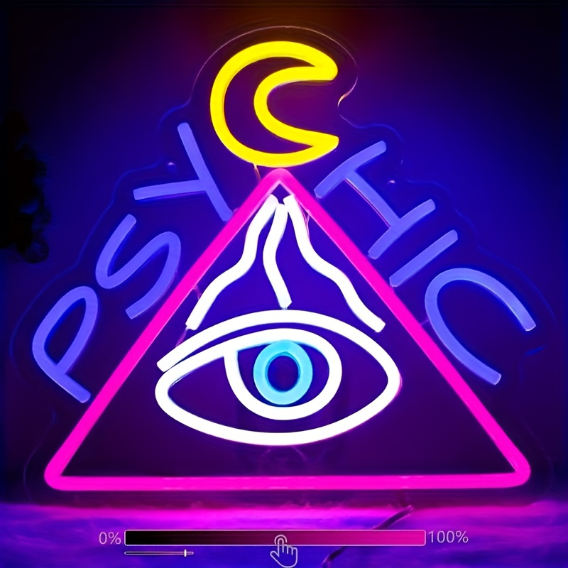 Neonawall Factory Direct "Psychic" All-Seeing Eye Neon Light, LED Wall Lamp for Mystic Decor, Bar, Cafe &amp; Commercial Use