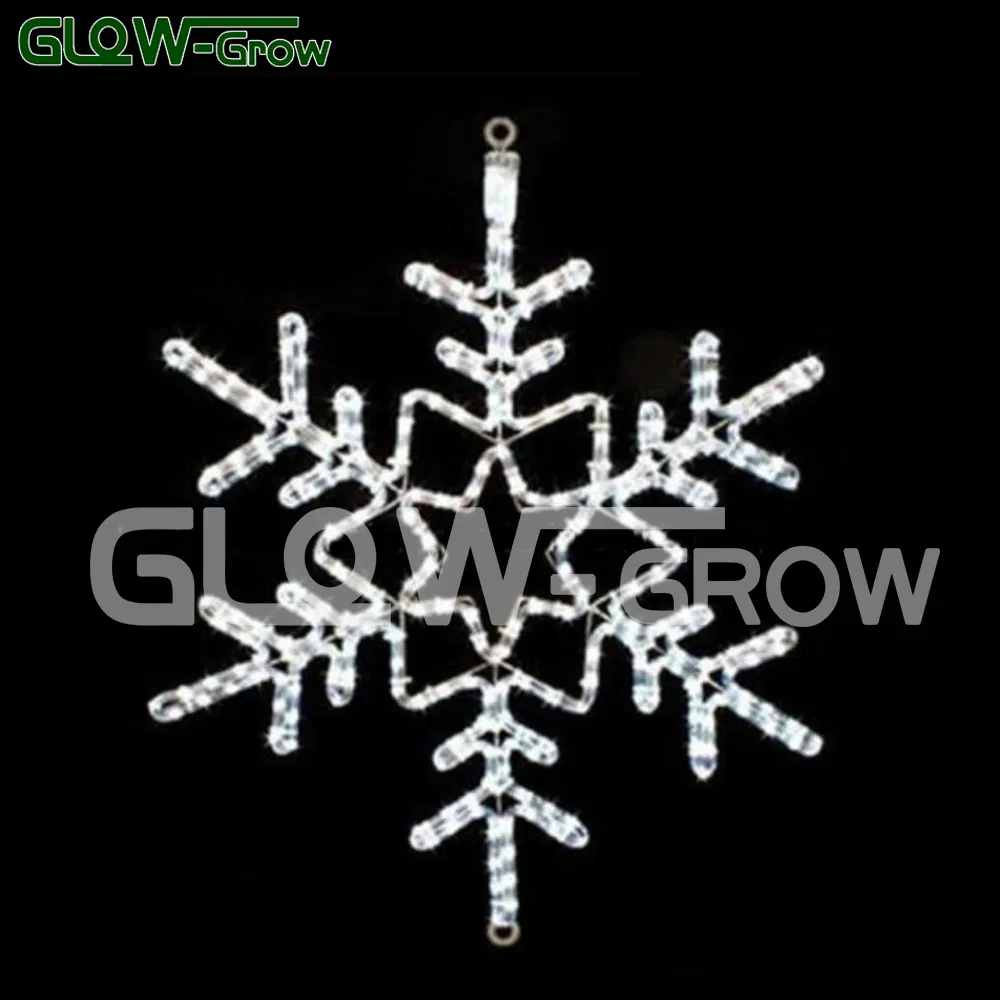 Decoração de Natal Use Luz de Cordão LED Branca em Forma de Floco de Neve para Parede, Casa, Rua, Loja, Decoração de Casa