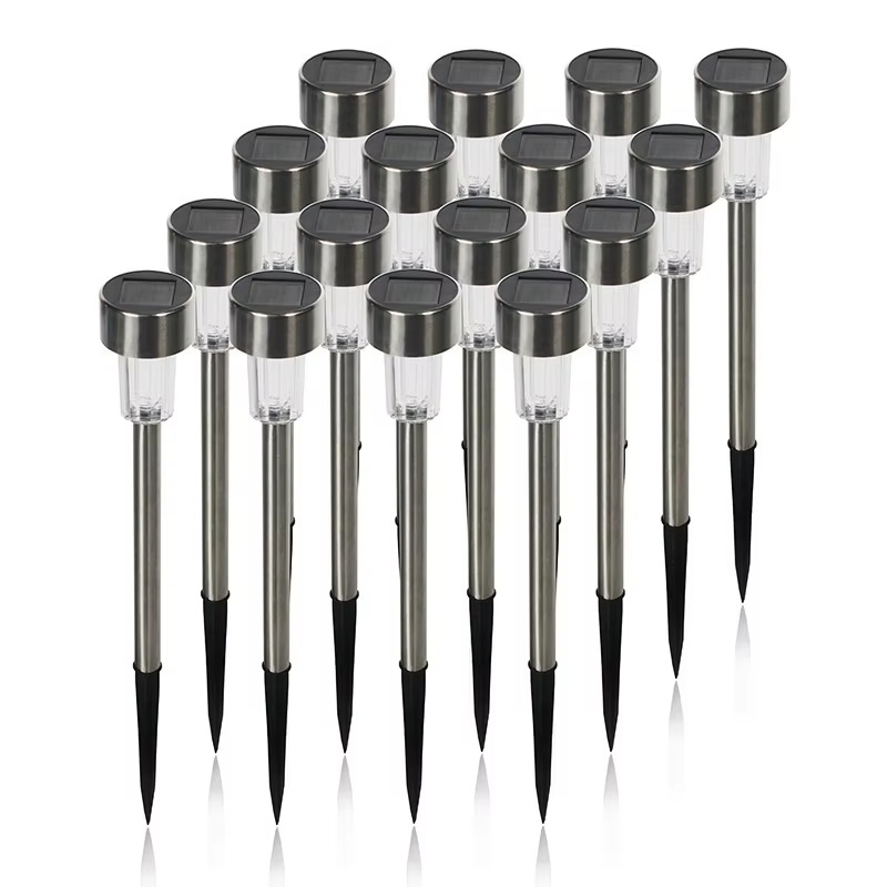 Lâmpada de Pátio Externa à Prova d'Água Globo Solar Lâmpadas Retas de Jardim LED em Aço Inoxidável Luzes de Paisagem para Gramado