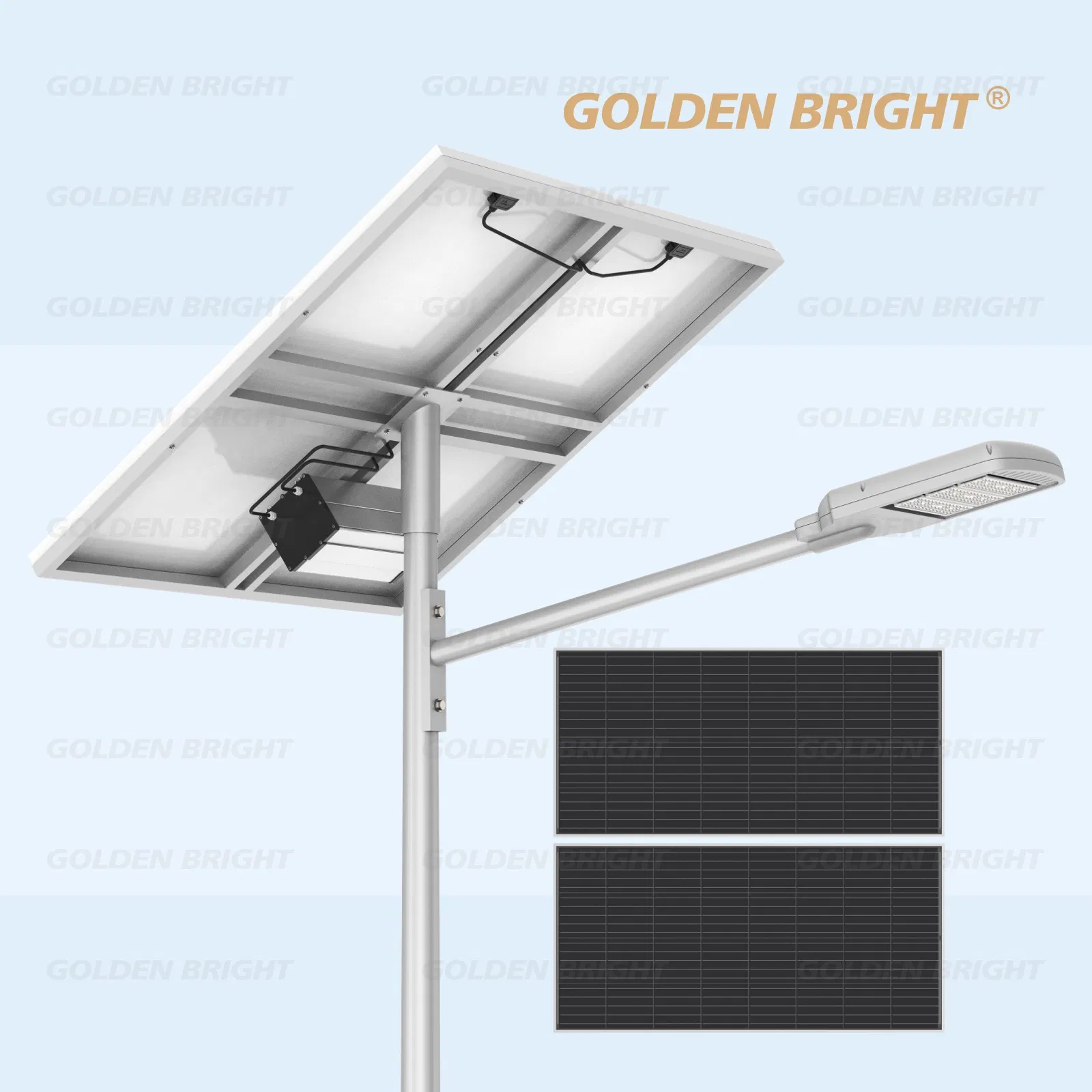 GB-M31 100W Luminária de Rua Solar do Tipo Separado Painel Solar e Luz LED
