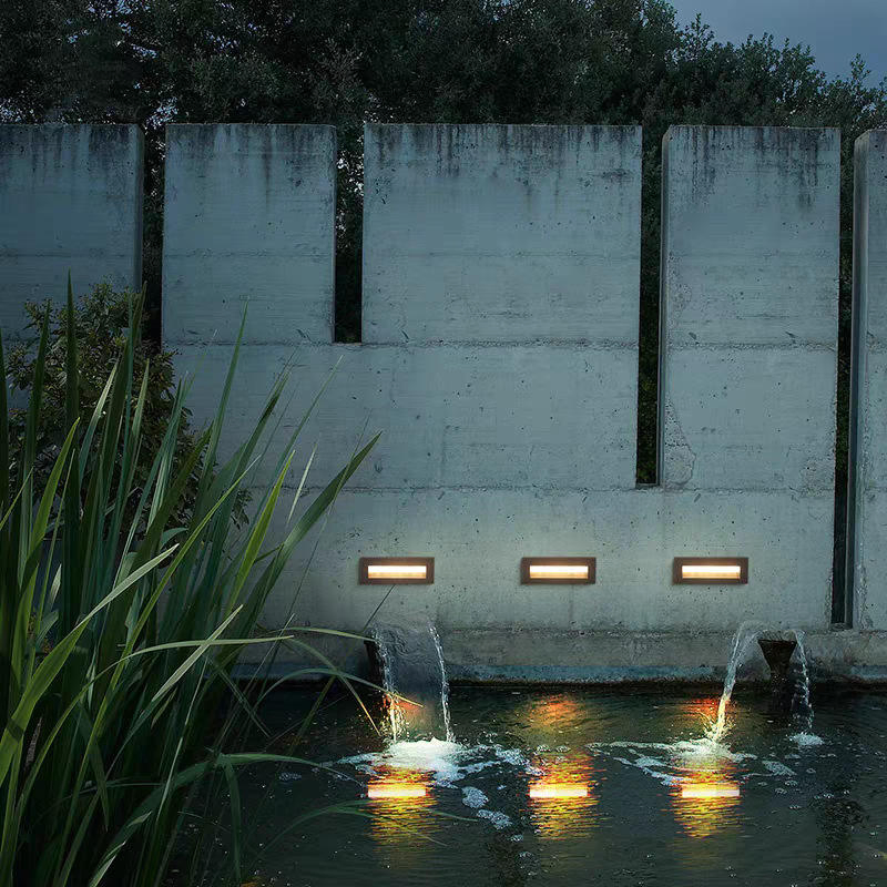 Moderno 3-10W Lâmpadas de Parede Externas de Alumínio LED à Prova d'Água Quadradas Embutidas para Escadas, Cantos e Pisos para Uso em Jardim