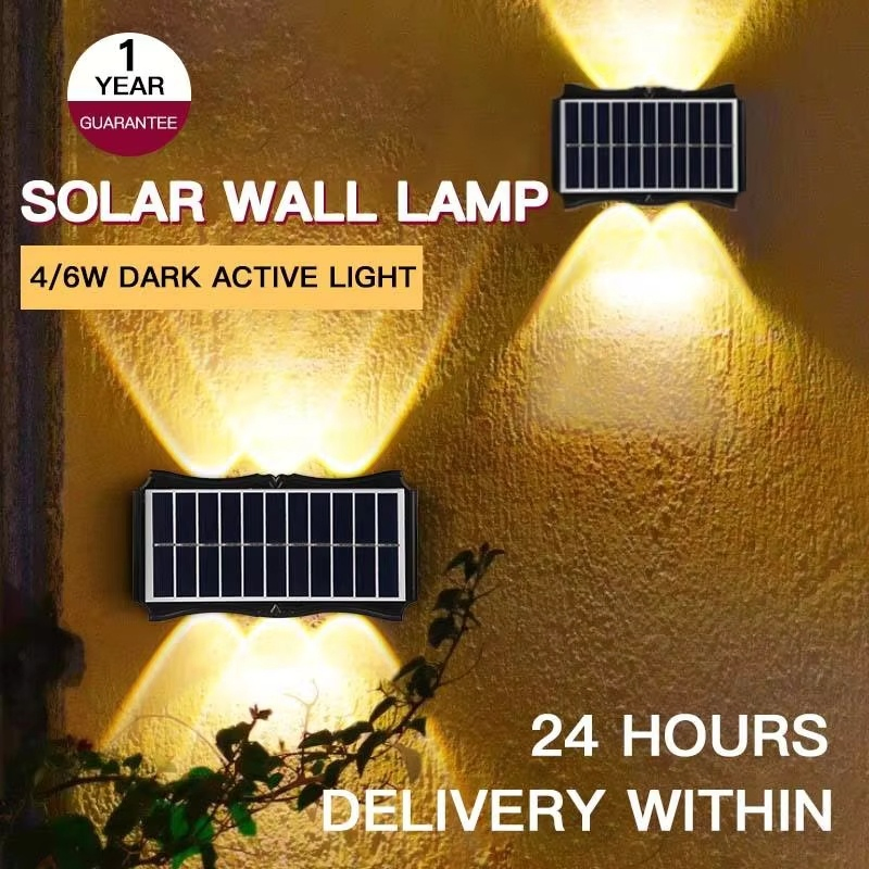 Luzes de Segurança LED ao Ar Livre Sem Fio para Pátio, Luzes de Caminho Solares à Prova d'Água, Luzes de Parede Solares, Luzes de Jardim Solares