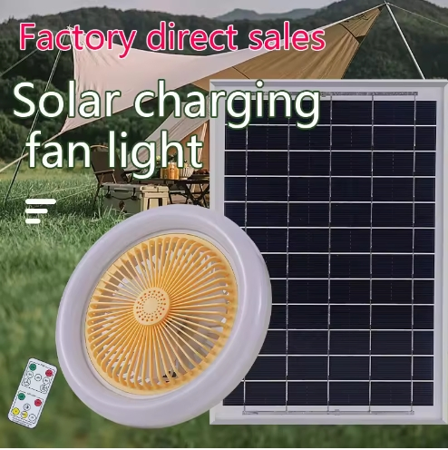 Ventilador de Teto Solar Multifuncional para Salas de Estar e Pátios
