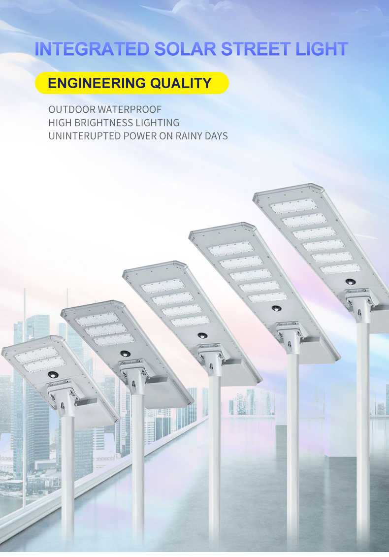 6m Luz de Rua Solar Tipo Dividido IP66 LED Exterior de Alta Lúmens à Prova d'Água
