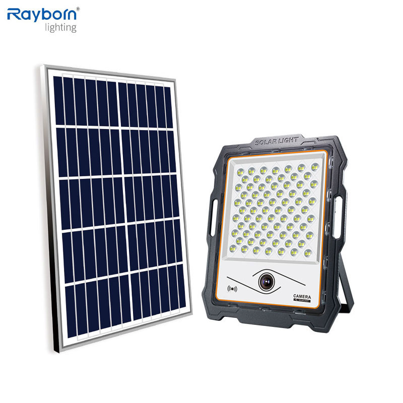 Luz Solar LED ao Ar Livre por Atacado 100W 200W 300W 400W 600W com Câmera de Sensor de Movimento WiFi Projetores Holofote LED