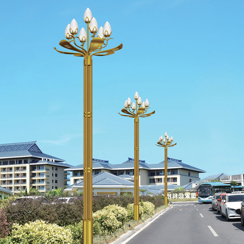 Iluminação paisagística de poste alto ajustável para soluções de altura personalizadas