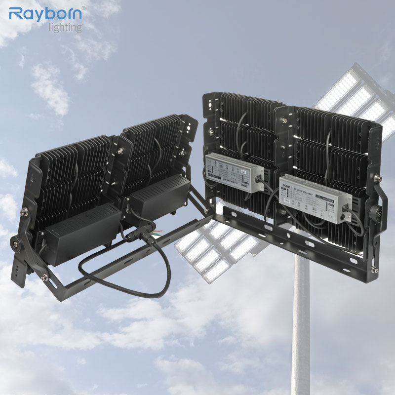 Iluminação Externa 200W/250W/300W/400W 500W 600W Holofote LED de Alta Potência para Outdoor, Outdoor, Quadra de Vôlei, Basquete, Tênis, Arena, Túnel, Estádio, Campo Esportivo