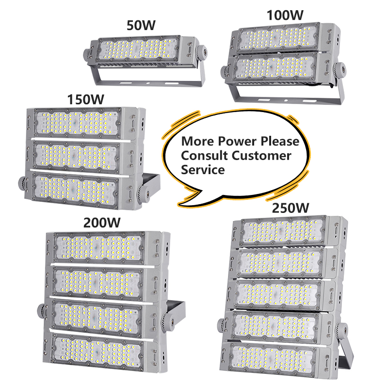 Módulo de Luz de Inundação LED de Movimento para Túnel de Alta Potência ao Ar Livre 500W 600W 1000W IP65 Luz de Inundação LED para Túnel à Prova d'Água de Alto Mastro