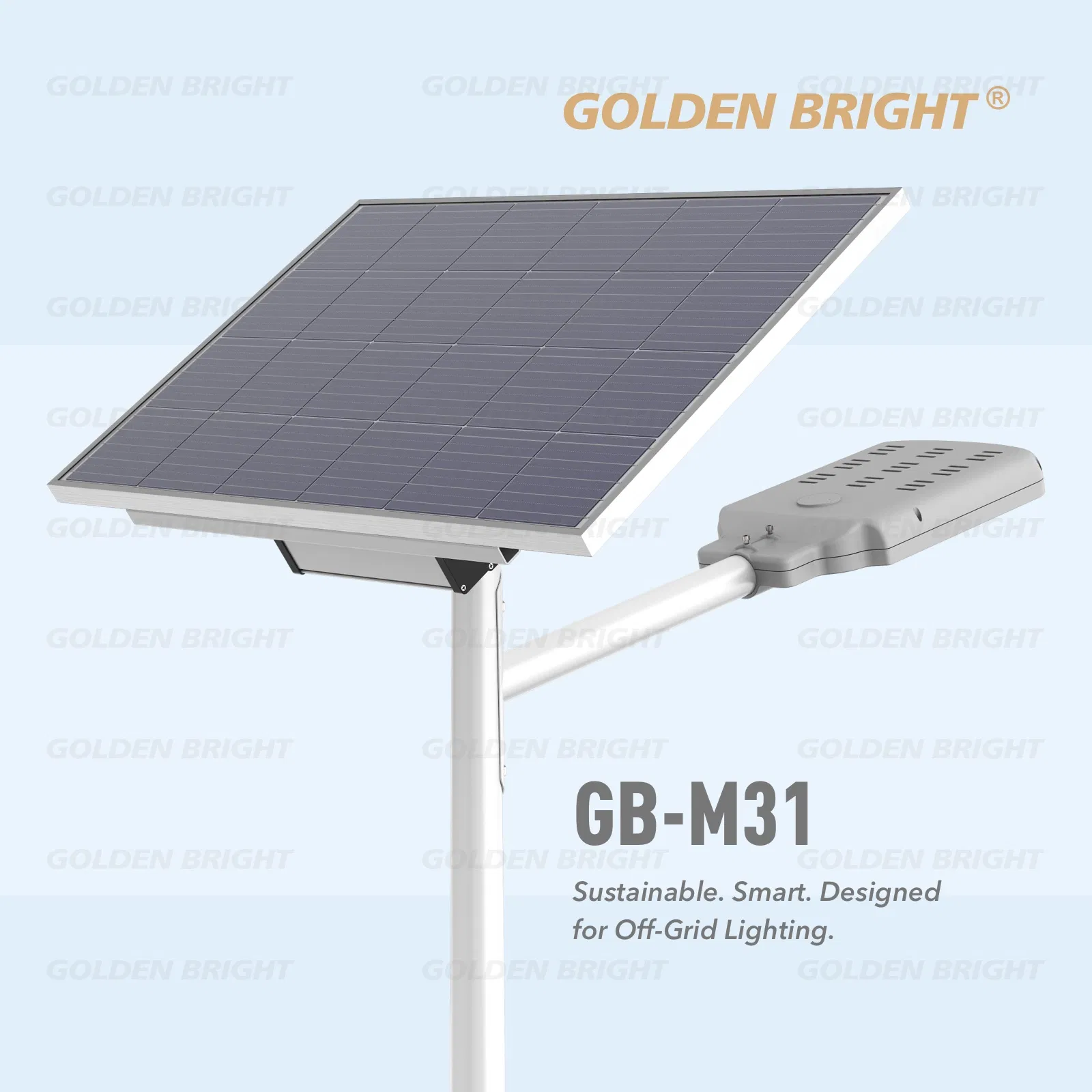 GB-M31 100W Luminária de Rua Solar do Tipo Separado Painel Solar e Luz LED