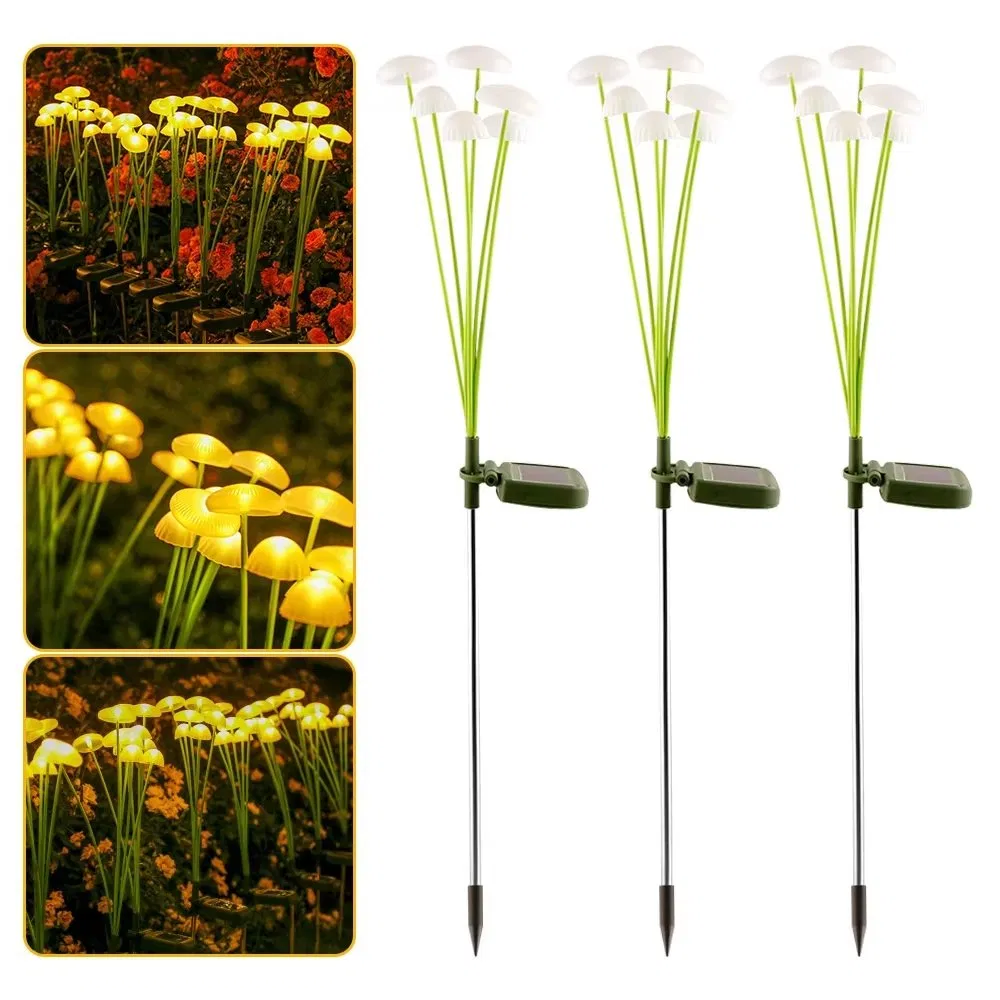 Luzes de Jardim Solar em Forma de Cogumelo IP65 Luzes de Cordão Solar à Prova d'Água para Quintal, Pátio e Caminho