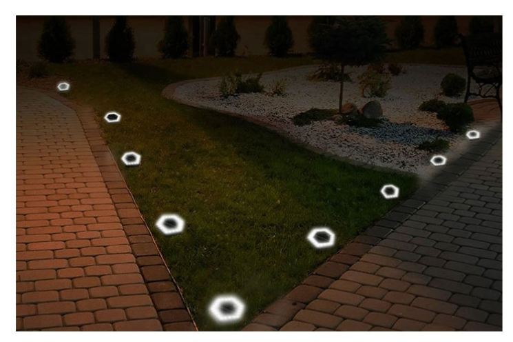18 LED IP44 Luz Solar Enterrada para Jardim à Prova d'Água para Caminho e Pátio
