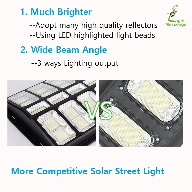 1000W 1200W 1500W Luzes Solares Externas para Estacionamento à Prova d'Água IP65 Lâmpada de Rua Solar com LED SMD