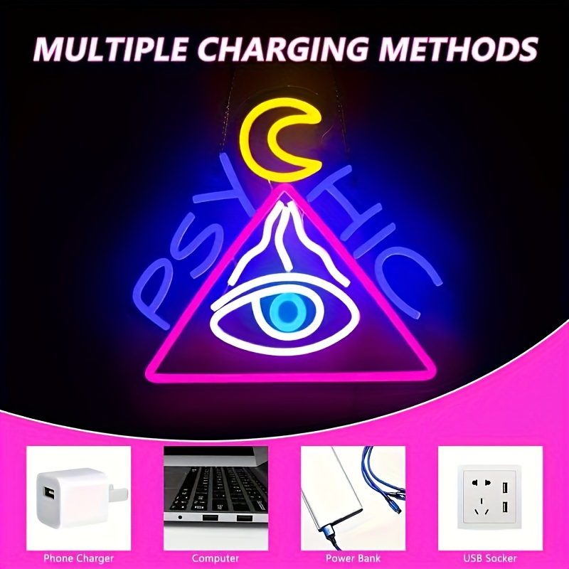 Neonawall Factory Direct "Psychic" All-Seeing Eye Neon Light, LED Wall Lamp for Mystic Decor, Bar, Cafe &amp; Commercial Use
