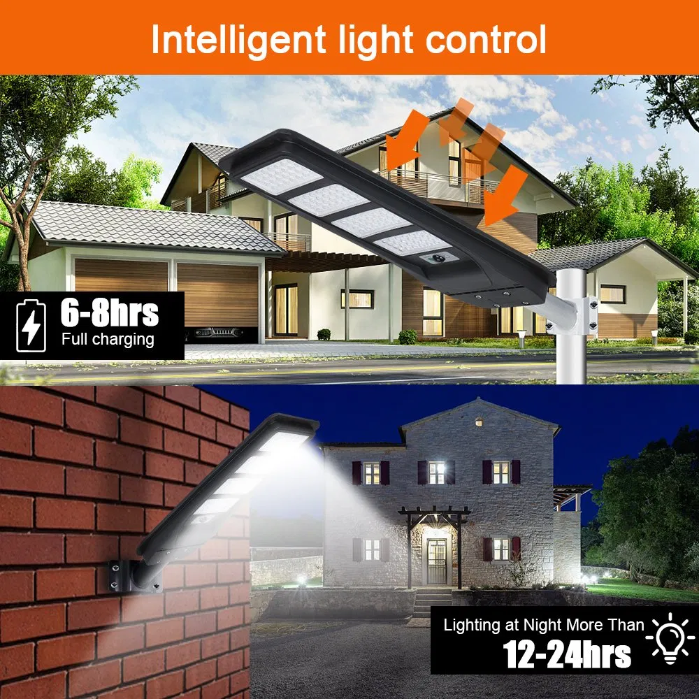 Lâmpada LED Solar Semi Integrada para Iluminação de Rua ao Ar Livre com Bateria 120W