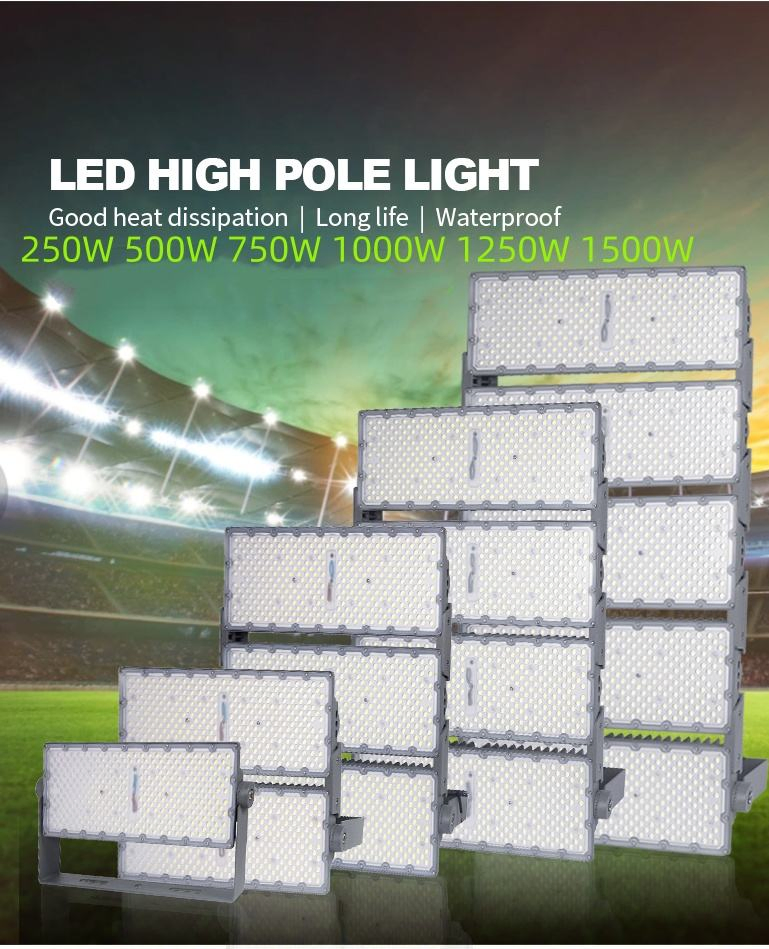 Luz de Inundação LED Slim de Alta Qualidade 30000 Lúmen IP65 220V 200W 300W 1000W Lampada de Túnel para Parque Estádio ao Ar Livre 400watt para Paisagismo