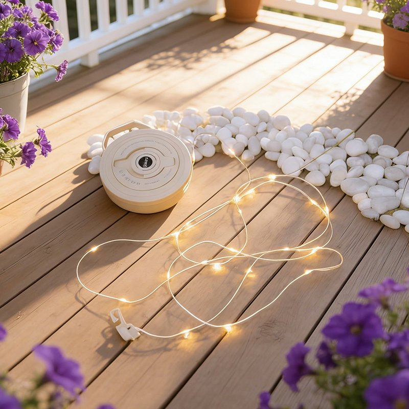 Lanterna de Camping Recarregável Multifuncional com 10m Luz de Cordão Ipx4 Luz LED Portátil à Prova d'Água com Múltiplos Modos para Camping ao Ar Livre, Pátio e Quintal
