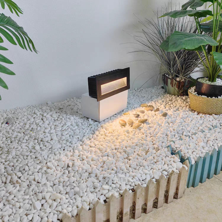 Moderno 3-10W Lâmpadas de Parede Externas de Alumínio LED à Prova d'Água Quadradas Embutidas para Escadas, Cantos e Pisos para Uso em Jardim