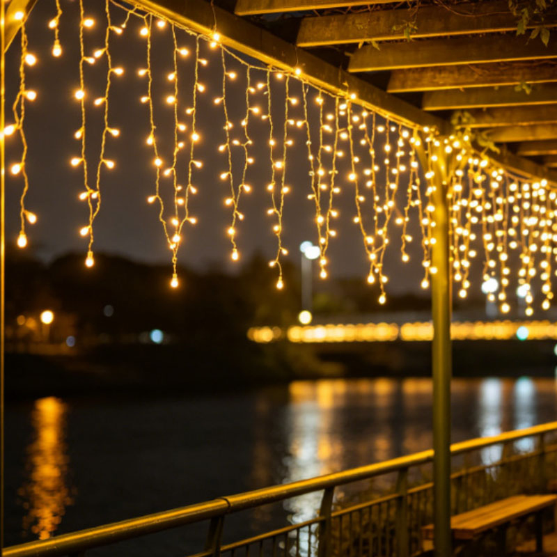 Luzes de Cordão Icicle Decorativas para Decoração de Parede de Férias