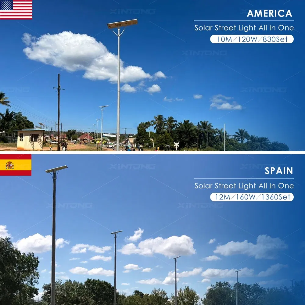 Xintong IP67 Iluminação Esportiva Integrada de Alta Brilho à Prova d'Água 120W Iluminação de Rua Solar LED